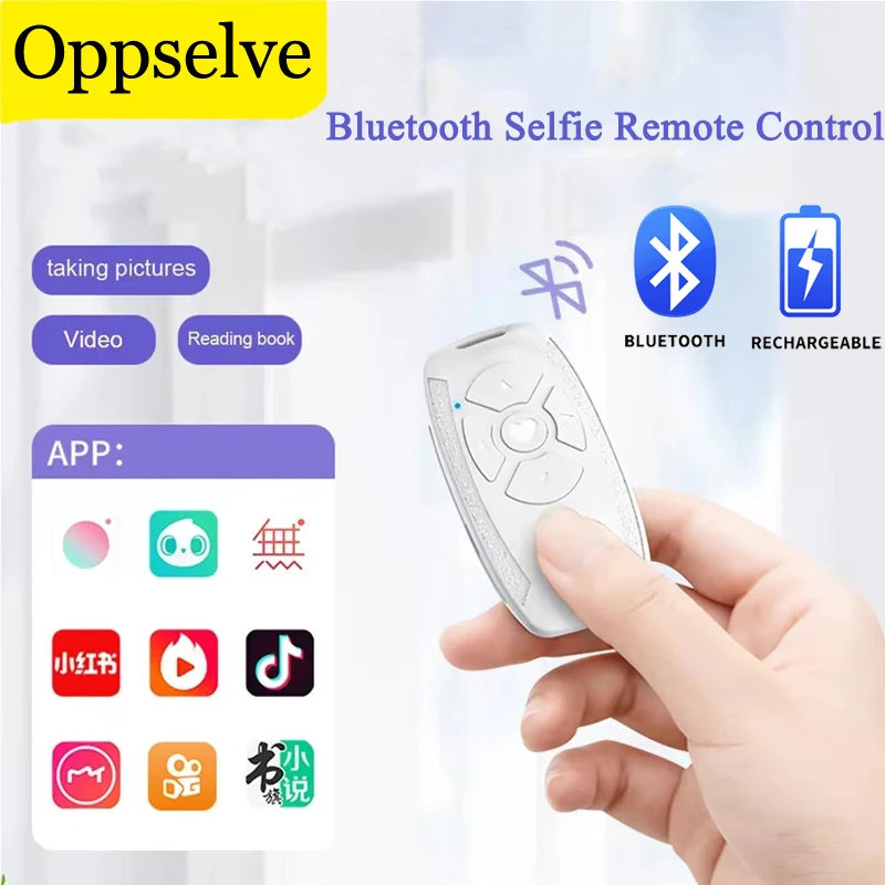 

Portable Wireless Rechargable Bluetooth Remote Control Button Mobile Phone Selfie Camera Stick Shutter Controller For IOS Ebook