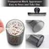 1/2/3/4/6 Pack Dispenser Apothecary Jars Bathroom Jar 10 oz Black Plastic Holder Storage Box for Cotton Ball 6