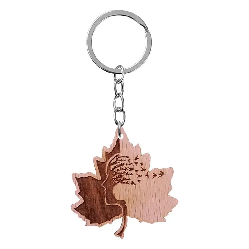 

Cute Wooden Keychain Wooden Bear Leaf Baby Shower Party Favors Cute Keyring Toys Key Chain Funny Cartoon Animal Key Chain