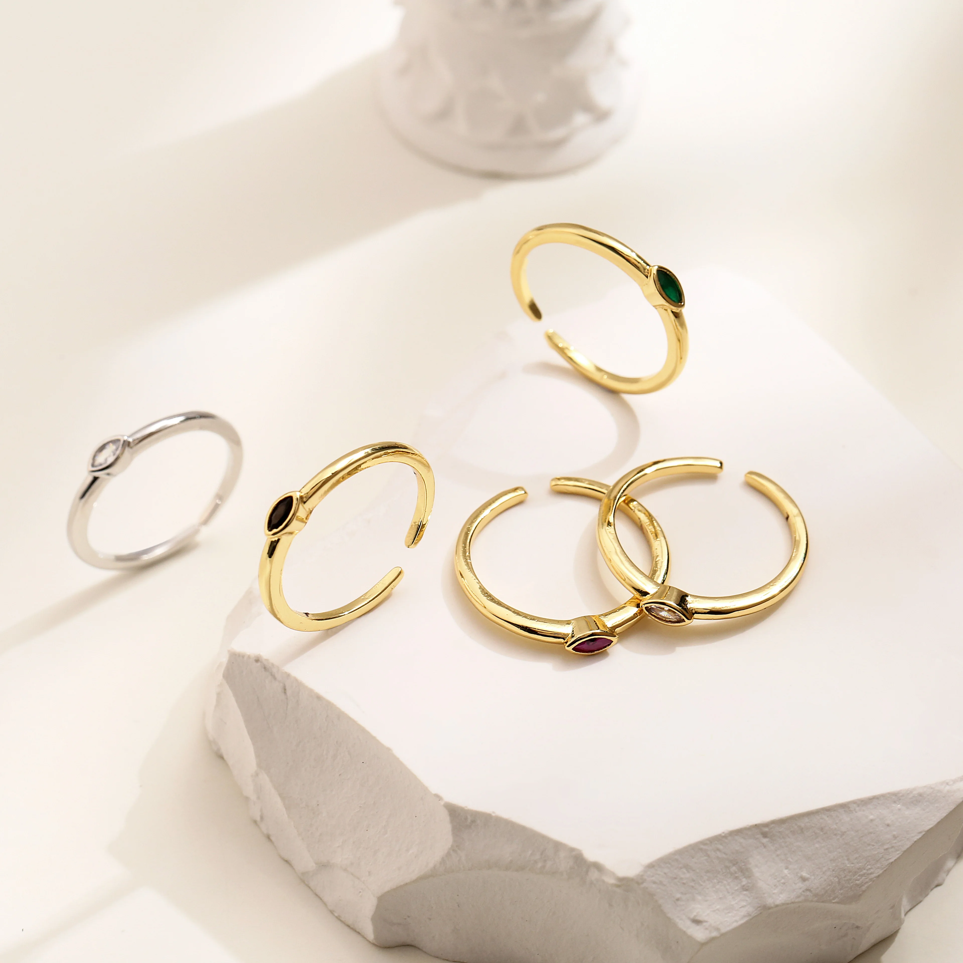 Rings For Women Zircon Thin Finger Accessories Wedding Gifts Yes Rings For Girlfriend