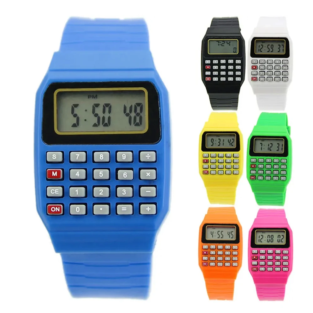 Nouvelle calculatrice électronique en silicone, montre clavier de date, calculatrice pratique multifonctionnelle