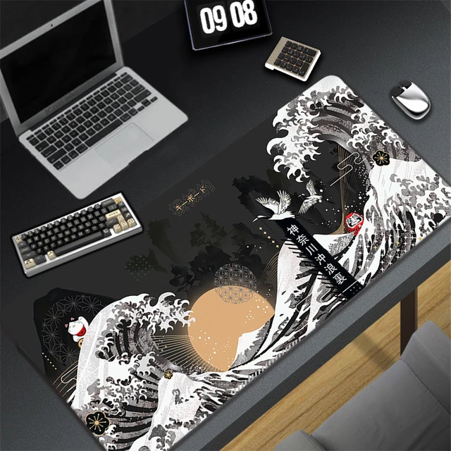 White Mousepad Xxl Mouse Pad Art Deskmat 90x40 Office Accessories