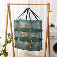 Drying Rack Net Foldable 3 Layers Dryer Rack With Zippers Portable Strong Nylon Rope Multi-function Food Mesh Dryer For Garden 2