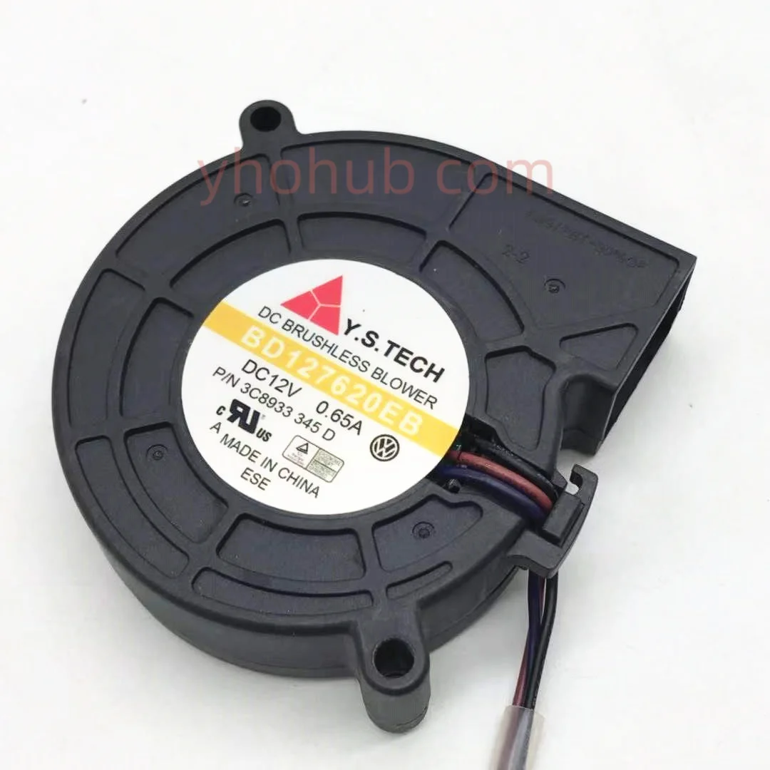 Tech Bd127620eb dc 12v 0.65a 76x76x20 mm Ventilador de Refrigeração do Servidor de Fios Y.s