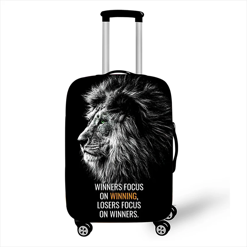 Christian Bible Verse with God All Things Are Possible Luggage Cover Religious Animal Lion Tiger Wolf Elastic Suitcase Covers 2