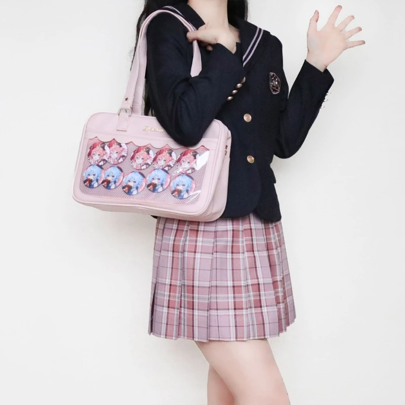 Japanese Handbag for Women Pain Bag JK Shoulder Bag Student Crossbody Bag Lovely Transparent Bag