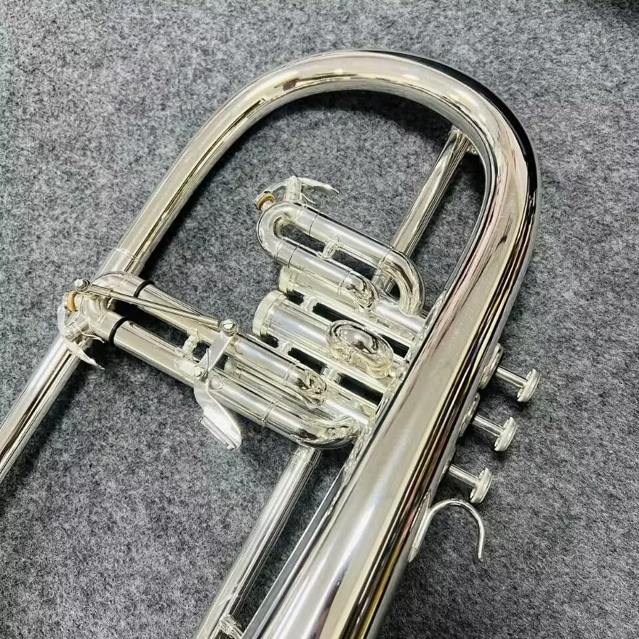 Professional flugelhorn B-flat all silvering made flugelhorn jazz instrument soft sound professional-grade tone trumpet horn