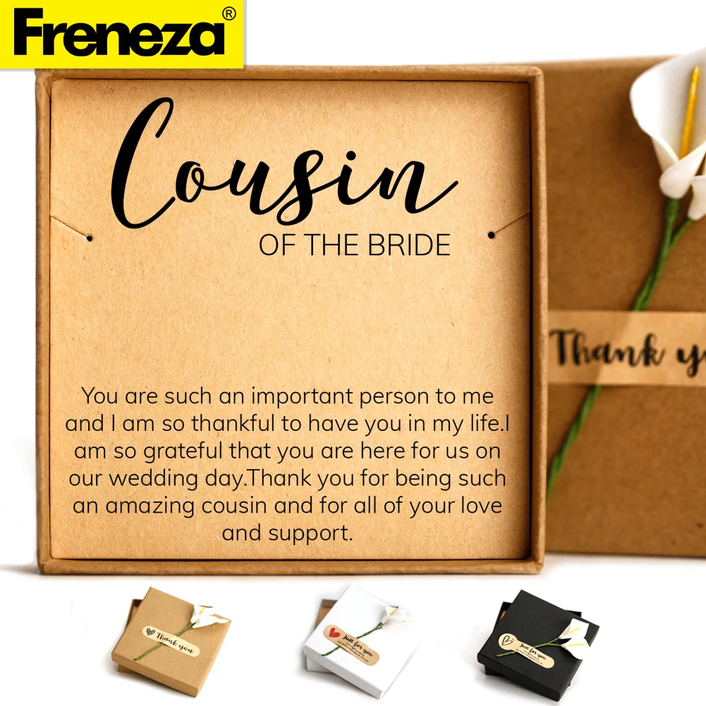 Cousin Of The Bride Necklace Gift Card Box Wedding Personalized Bless Card  For Cousin From Groom Wedding Jewelry Gift Box - AliExpress