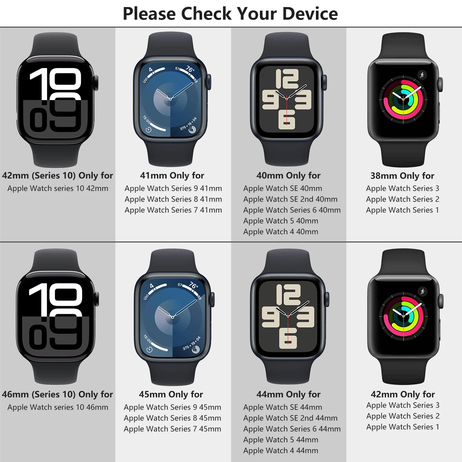 Versatile Protective Silicone Strap and PC Case for Apple Watch - Enhanced Durability and Style