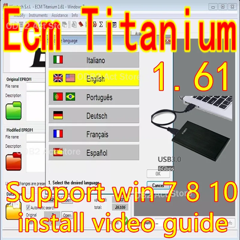 Newest ECU Programming Tool Winols 4.7 Software+ 93GB Damos Files +ECM TITANIUM 26100+ Immo Service Tool V1.2+Install Video Guid