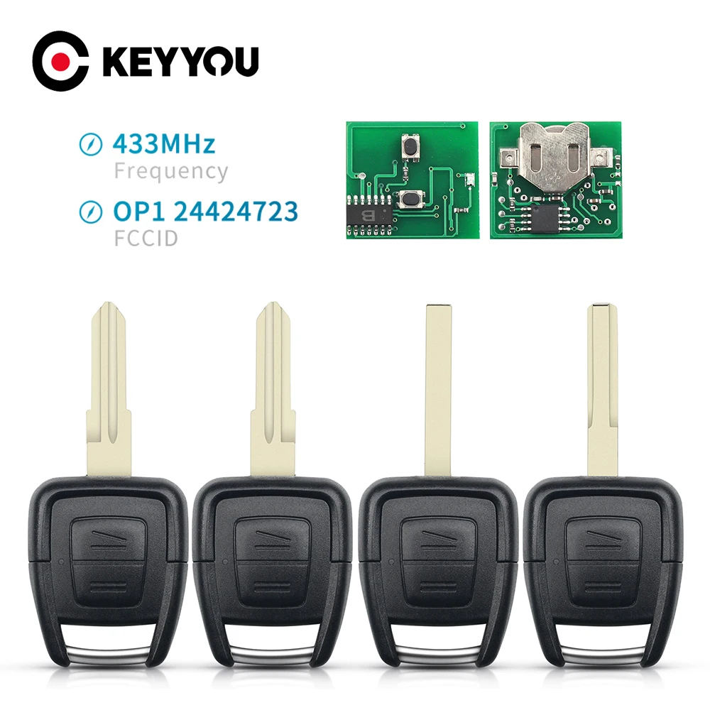 Keyyou Auto Telecomando Chiave Per Auto Per Opel Vauxhall Vectra Zafira Omega Tigra Rastra 433Mhz Keyless Entry Alarm Blade No Chip
