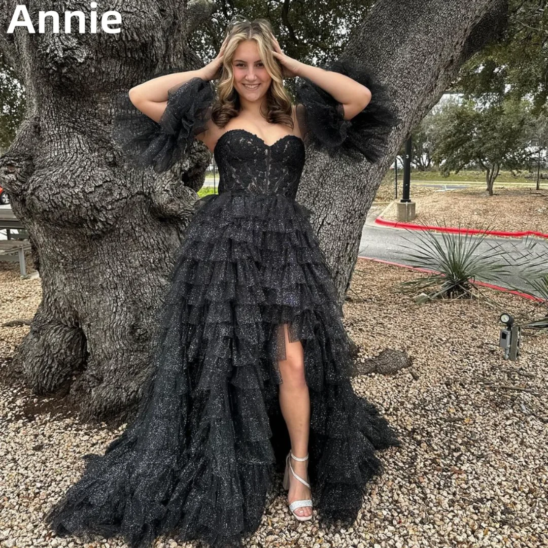 

Annie Lace Glitter Tulle Prom Dress Luxury Black Formal Occasion Dress Prom Dresses Evening Dresses Party Dresses فساتين سهرة