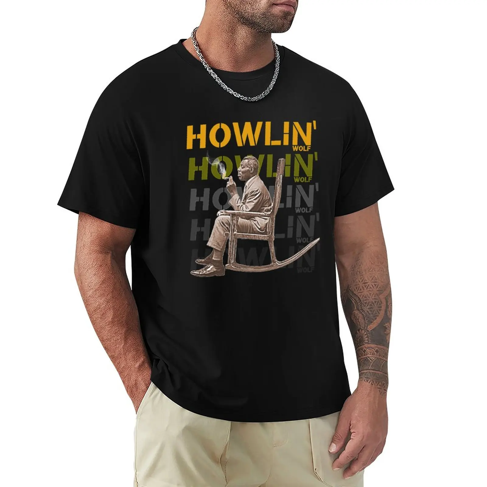 

Howlin Wolf Soul Man Rockin Chair T-Shirt anime boys animal print sweat mens clothes
