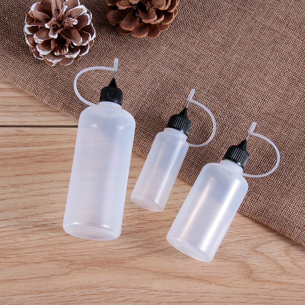 Plastic Squeezable Tip Applicator Bottle Dropper Bottles with Needle Tip Caps for Eye Glue Liquid 5/10/20/30/50/100ml 5 Pcs glue applicator bottle plastic storage bottle