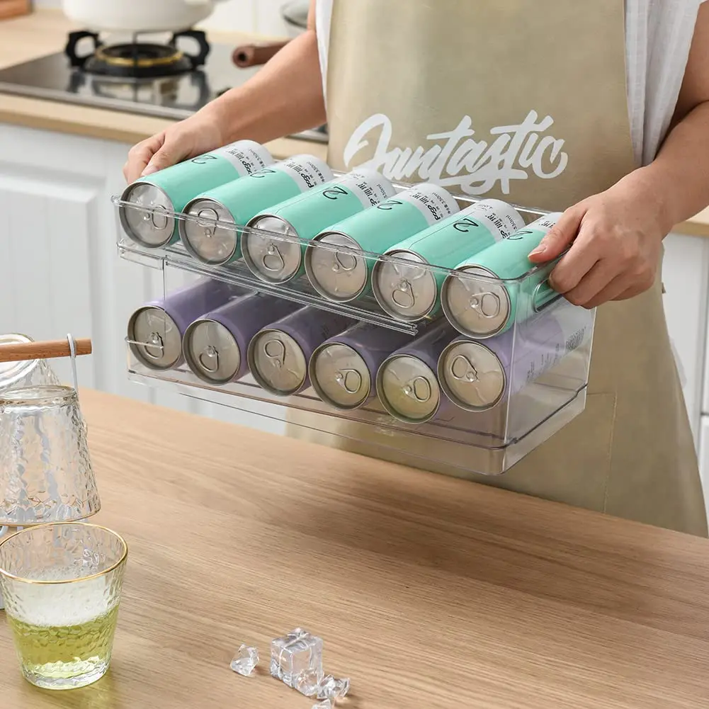 Automatic Rolling Beverage Soda Can Storage Organizer,Storage Shelves - View #3