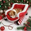Small Dog Home Bed Convertible Sofa Houses Winter Puppy Accessories Christmas Dogs Accessoires Beds Pup Coop Large Big Pet Bed's 2