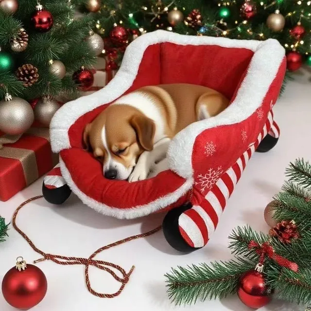 Small Dog Home Bed Convertible Sofa Houses Winter Puppy Accessories Christmas Dogs Accessoires Beds Pup Coop Large Big Pet Bed's 2