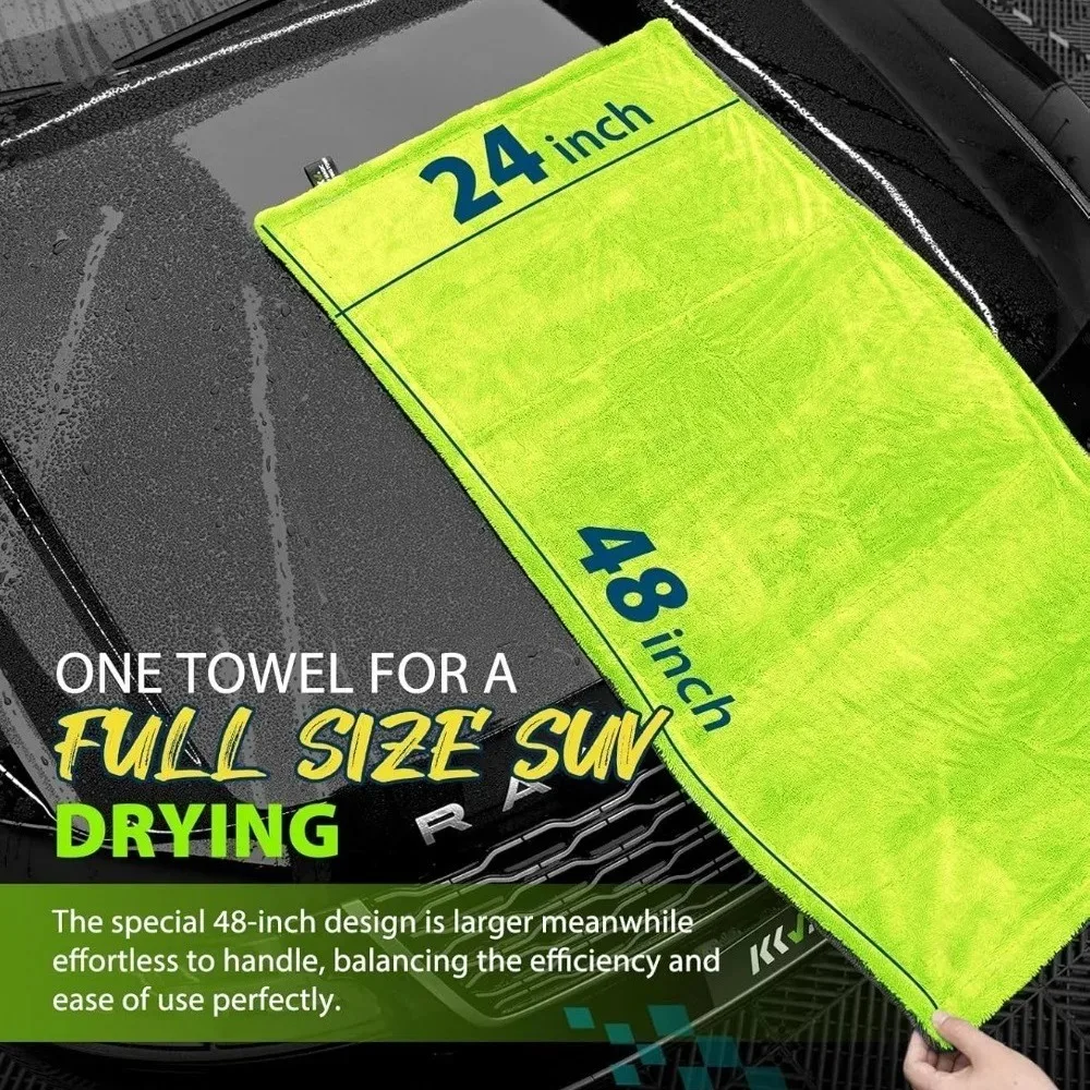 1200GSM 풀사이즈 SUV 트럭 건조 타월 양면 마이크로파이버, 트위스트 얀 기술, 높은 흡수력 및 긁힘 방지