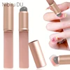 Silicone Nail Brush Flat Applicator Sticks Reusable Lip Brush With Cover For Dust Prevention Silicone Nail Powder Applying Tool 1