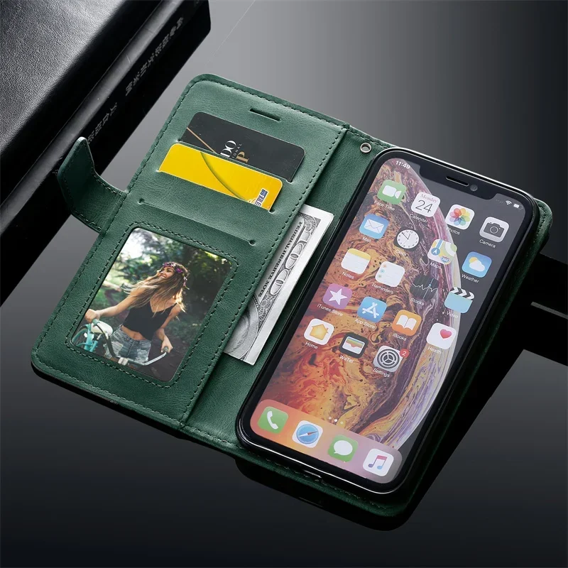 Luxury Magnetic Leather Flip Wallet Phone Case - Sleek Design with Enhanced Protection
