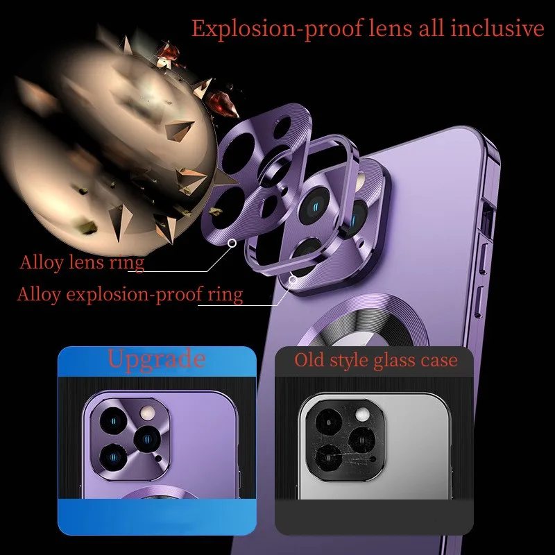 All-Inclusive Hard Case for Mobile Phone, Metal Anti-Peep Double-Sided Glass Suitable for iPhone 14 Plus, 13 Pro Max, 12 Pro 11