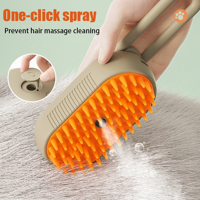 

Steamy Cat Brush 3 In 1 Electric Anti-splashing Cat Brush With Steam Spray For Massage Pet Grooming Comb Hair Removal Combs New