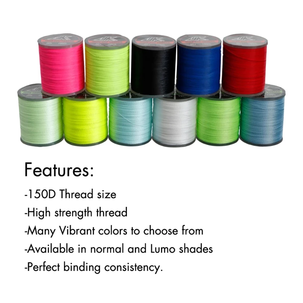 Fishing Rod Guide Winding Thread Fly Tying 150D Polyester Fiber Ring Fasten Line DIY Accessory 100M