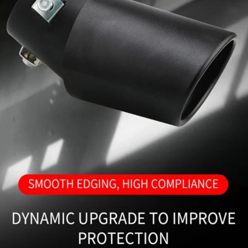 Exhaust Pipe Tip Universal Car Exhaust Pipe Car Rear Modification Parts Black Stainless Steel Exhaust Tip Tail Pipe Throat Liner Accessories