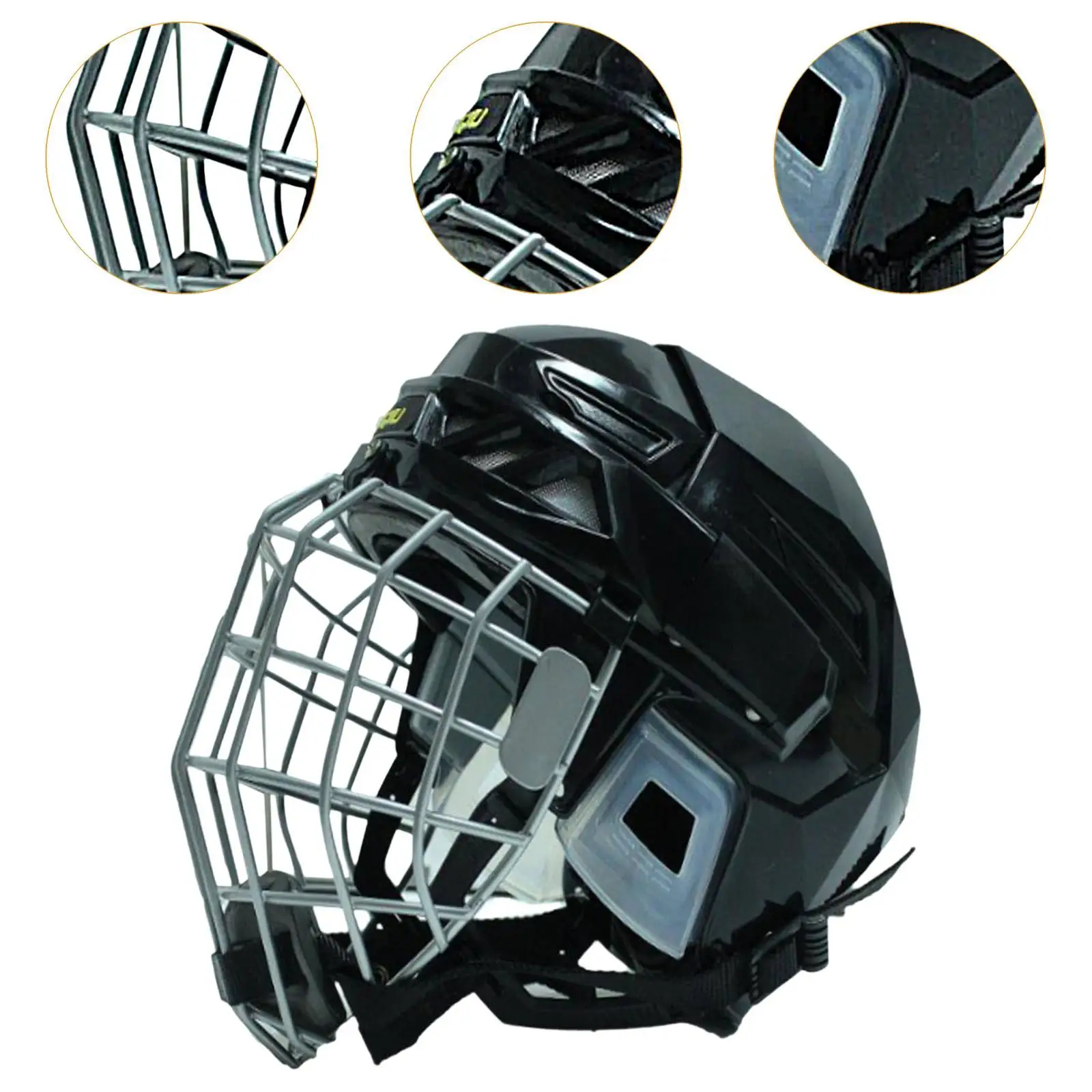 Hockey Helmet Ice Skate Helmet Ice Hockey Helmet Black Adjustable Hockey Gear Roller Skating Helmet for Dryland Hockey Match Hockey Helmet Ice Skate Helmet Ice Hockey Helmet Black Adjustable Hockey Gear Roller Skating Helmet for Dryland Hockey Match