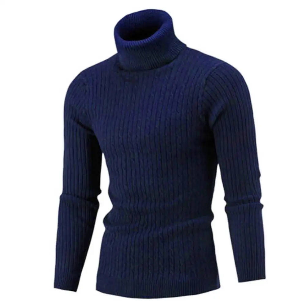 Description Picture 3 of itemBrand Men Turtleneck Sweaters and Pullovers 2023 New Fashion Knitted Sweater Winter Men Pullover Homme Wool Casual Solid Clothes
