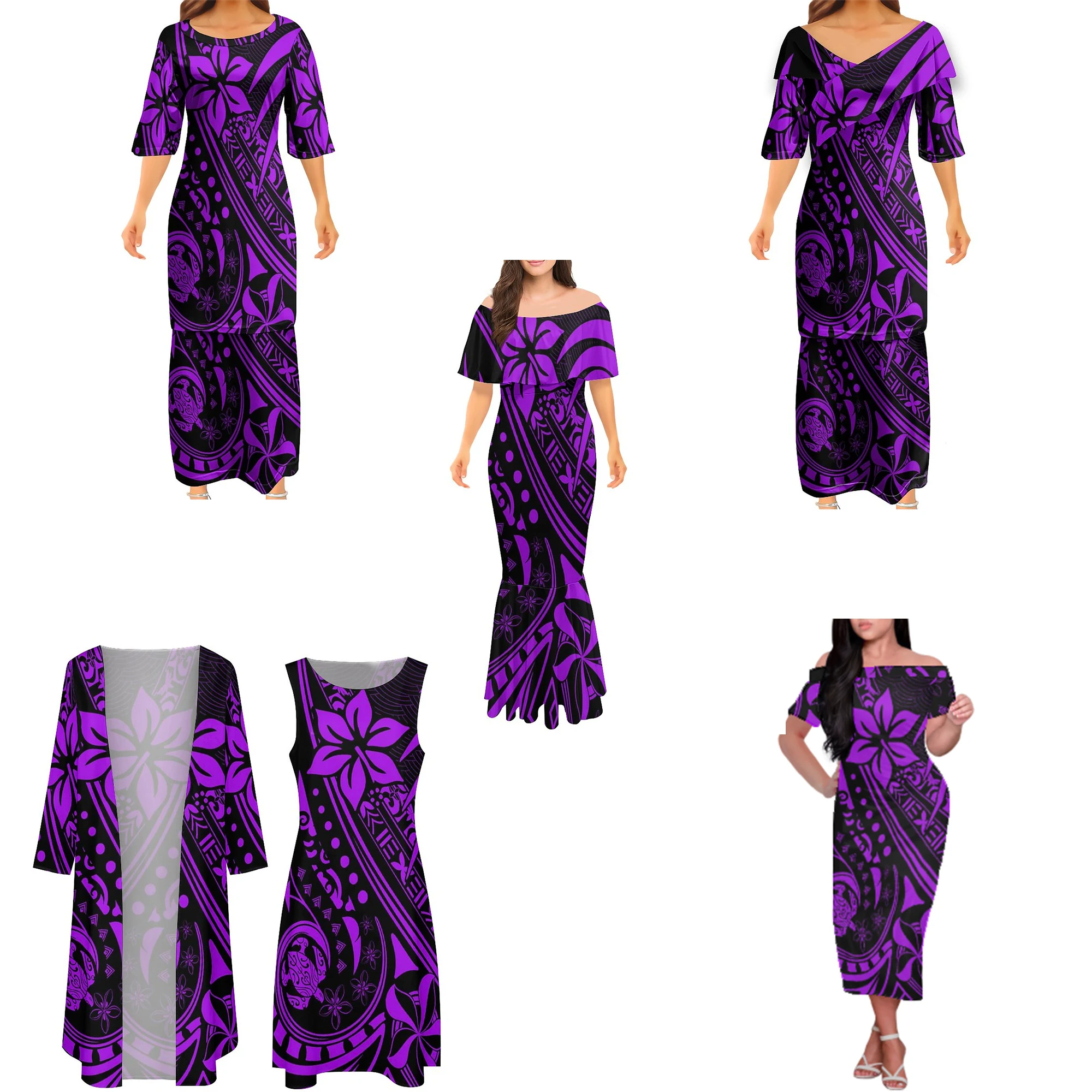 Family Set Evening Dress Tribal design high-quality printed custom dress