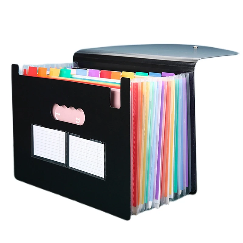 

1 Piece 13 Pockets Expanding File Folder A4 Expandable File Organizer Standing Accordions Folder PP Life Organizer Binder