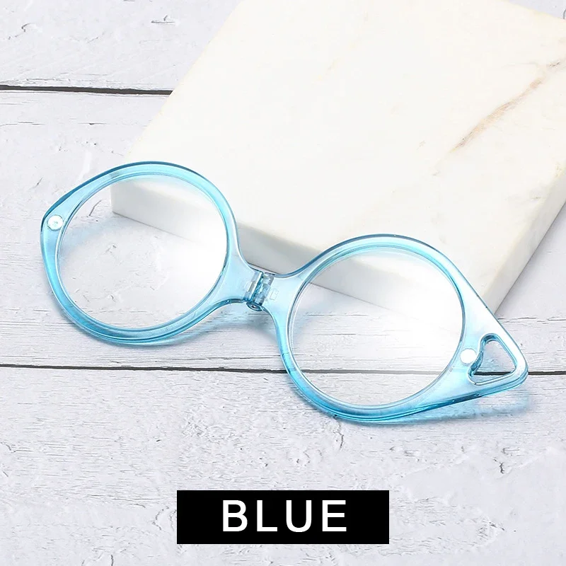 Portable Folding Reading Glasses Women Men Retro Presbyopic Eyeglasses Foldable Hanging Neck Glasses +1.00~+4.00 6