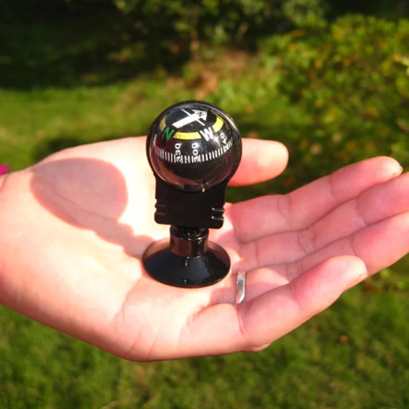 360 Degree Rotation Waterproof Vehicle Navigation Ball Shaped Car Compass Ball With Suction Cup Outdoor Accessories 1Pcs
