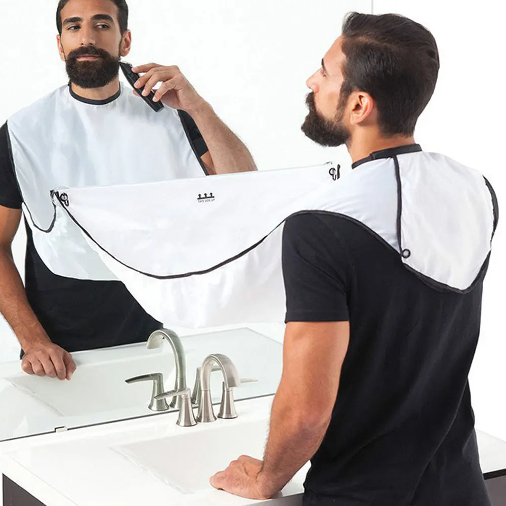 

Adult Beard Shaving Apron Beard Catcher Bib for Men Trimming Hair Shave Non-Stick Beard Cape Grooming Cloth with Suction Cups