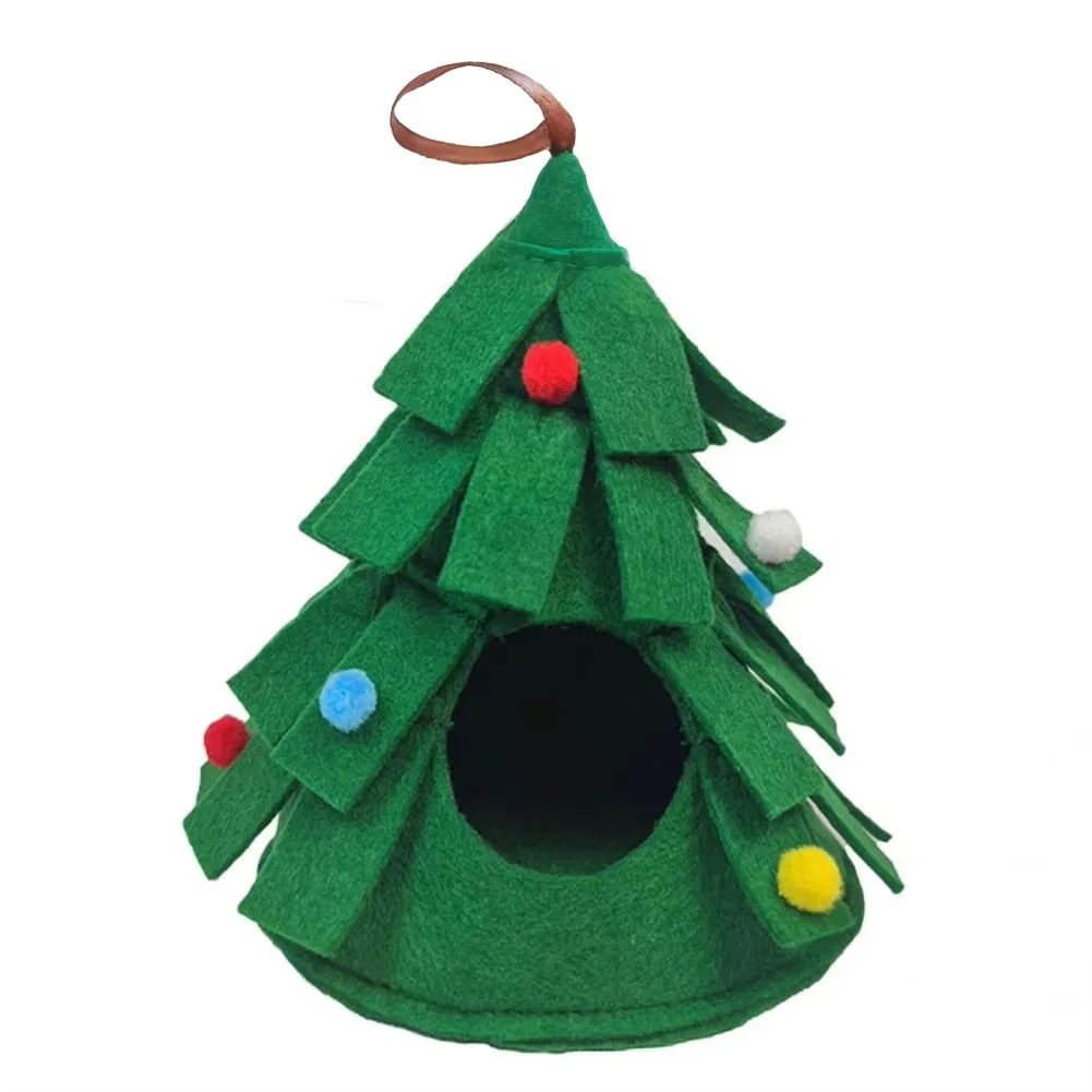 Hamster Christmas Nest Guinea Pig Hammock Squirrel Toys Hamster Warm Christmas Hideout Pet Cage Tree Small Pet Hammock Nest