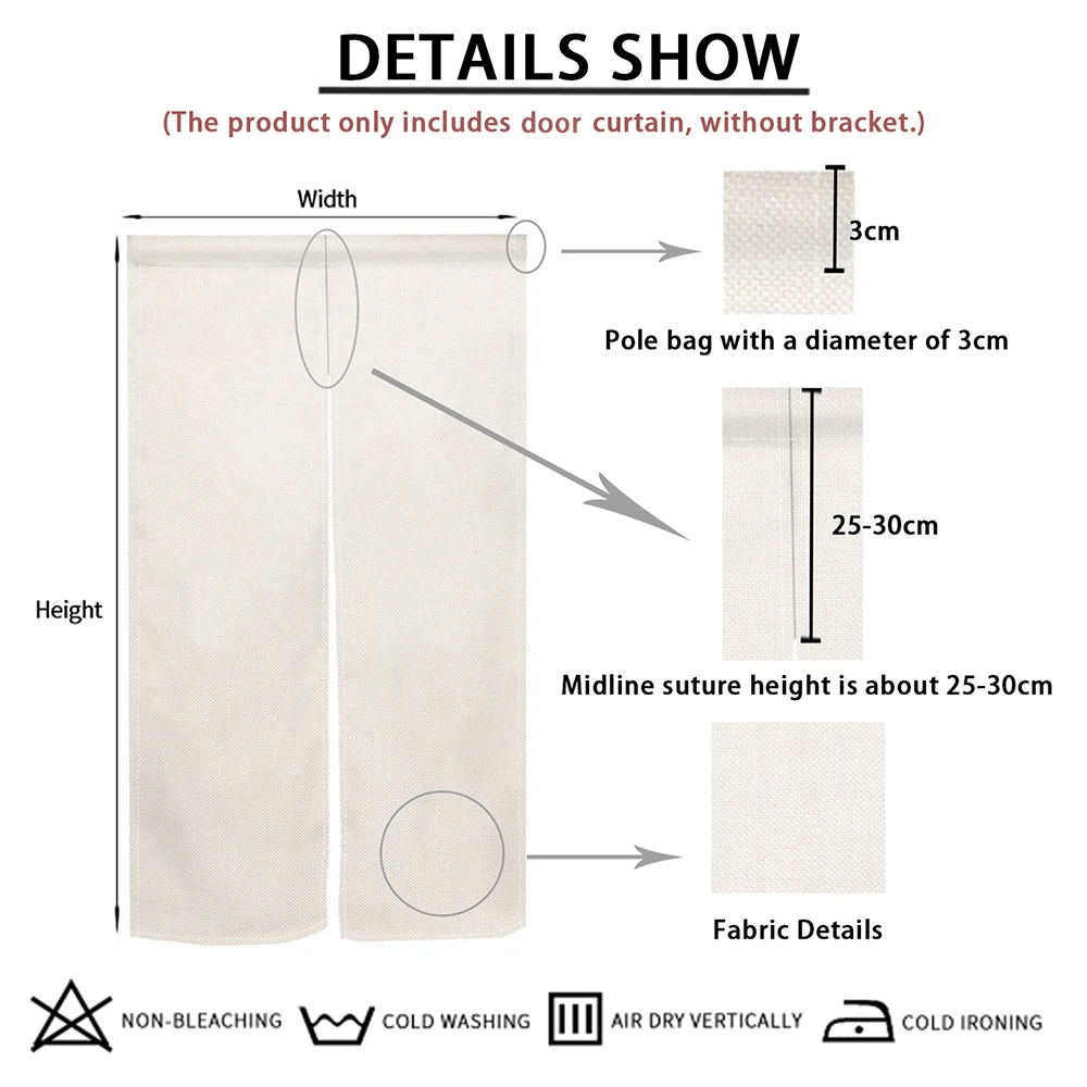 Koi Fish Japanese Door Curtain Kitchen Entrance Door Curtain Decor Fengshui Drape Room Linen Curtain Door Hanging Half-curtain 6