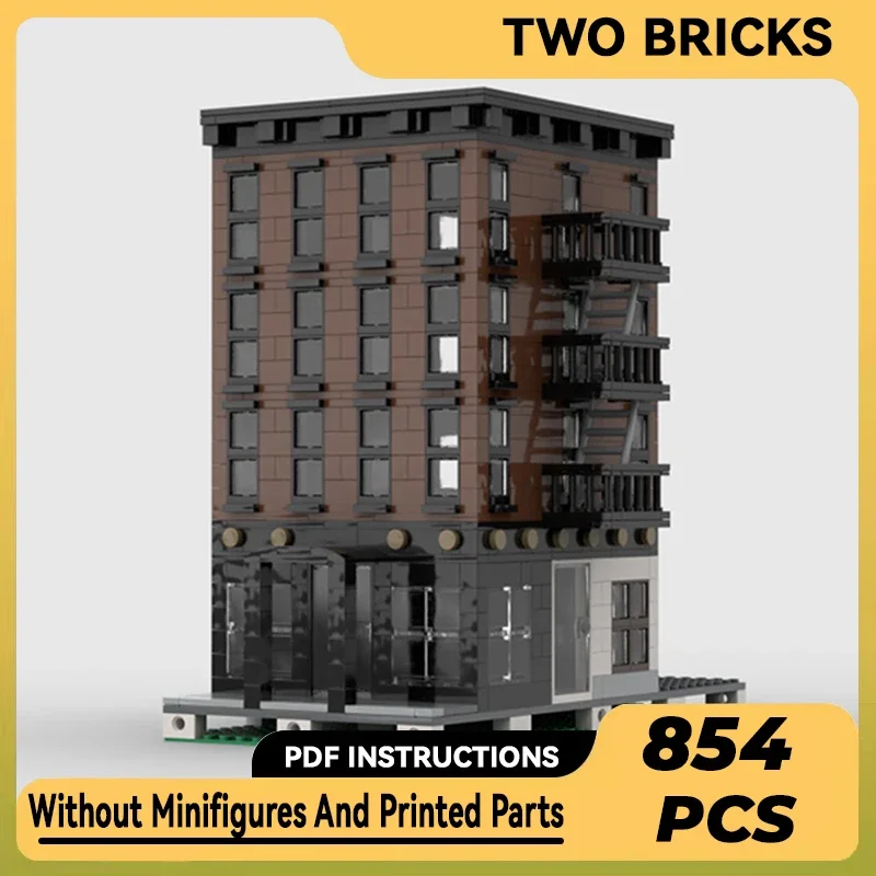 

Moc Building Blocks New York Apartment Modular Buildings Technical Bricks DIY Assembly Construction Toys For Child Holiday Gifts