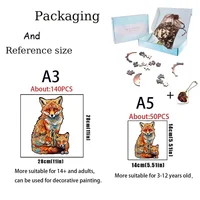 Color Fox Animal Wooden Puzzle DIY Crafts Jigsaw Educational Gift Wood Toys Family Interactive Game Brain Trainer Montessori Toy 2