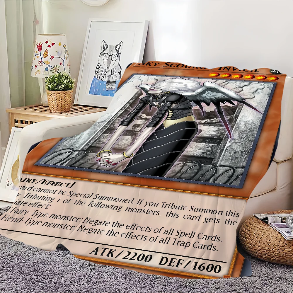 Anime Yu Gi Oh Card Dragon game Blanket Flannel warm comfort  soft plush blanket for sofa living room office bedroom travel gift 2