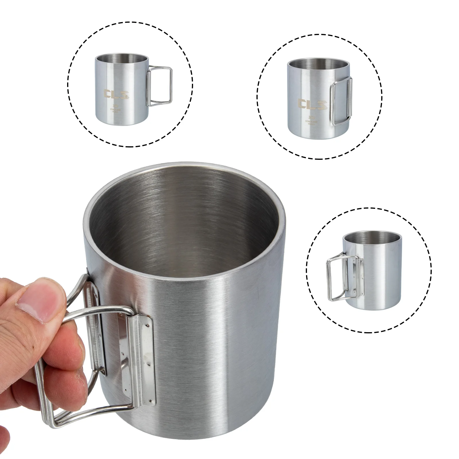 2Pcs Stainless Steel Drinking Cups Foldable Camping Water Cup Coffee Mug AliExpress