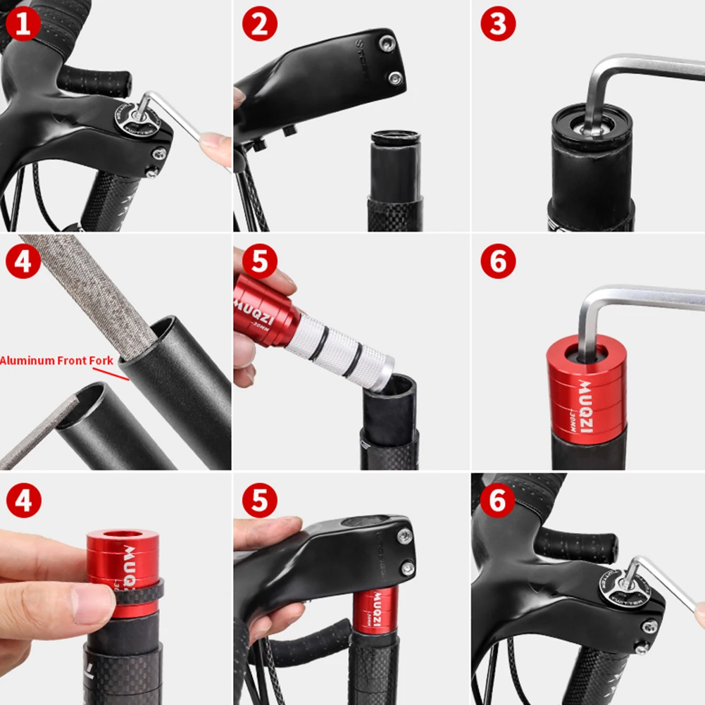 Stelo Forcella Alluminio Nero Prolunga Per Attacco Manubrio Bici MTB - Stelo Rialzo In Alluminio Nero, Diametro 1 1/8" Stem Riser In Alluminio 138mm - Foto 8