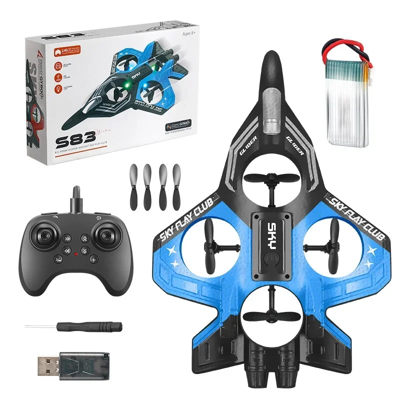 Avion RC télécommandé 2.4GHz - Vol stabilisé, 3 canaux, pour débutants
