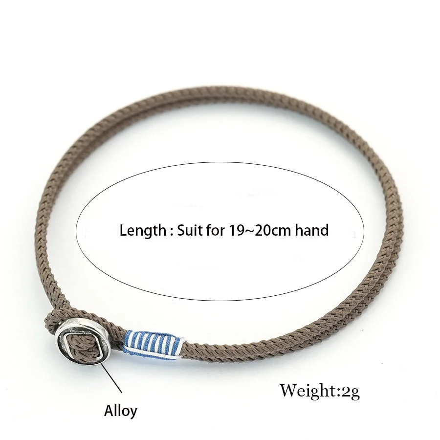 Silver Color Viking String Bracelet For Men