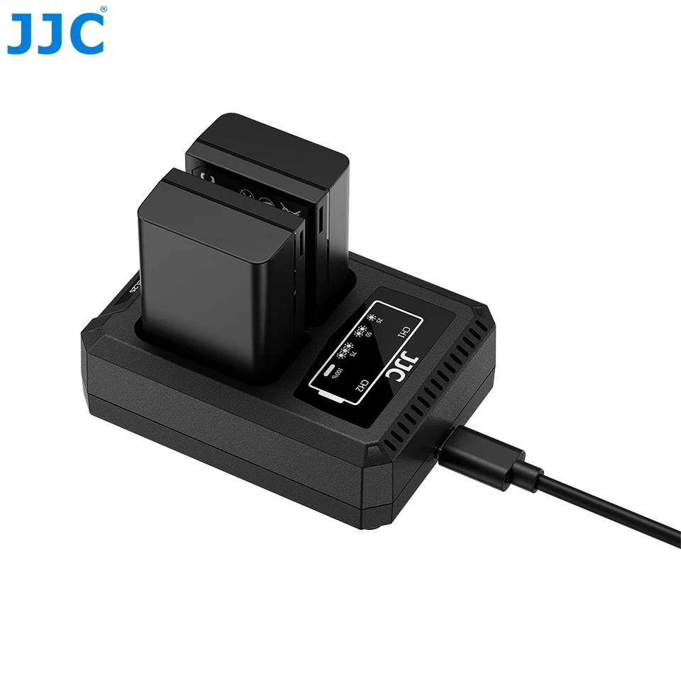 JJC EN-EL25 バッテリー充電器、Type-C-USB A 充電ケーブル付き