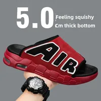 Selecting Trendy Men's Slippers Summer New Large Size Air Cushion Outdoor Wearable Sandals Flat Bottom Slip-On Beach Shoes