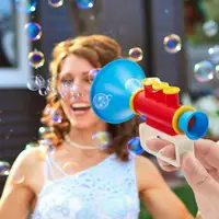 Trumpet Bubble Machine Children Bubble Maker High Output Machine Continuous Stream Bubble Guns Toys Funny Summer Party Favors 2