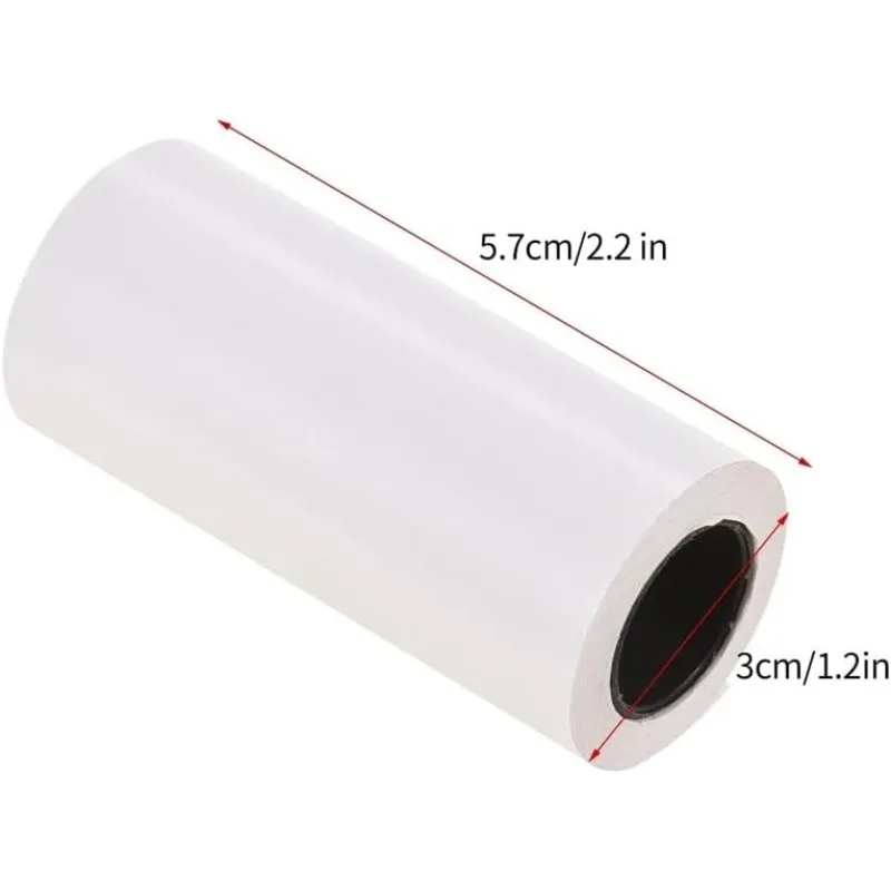 5 Rolls Thermal Paper White Sticky Paper BPA Free 57x30mm for PeriPage PAPERANG Poooli Phomemo Pocket Thermal Printer