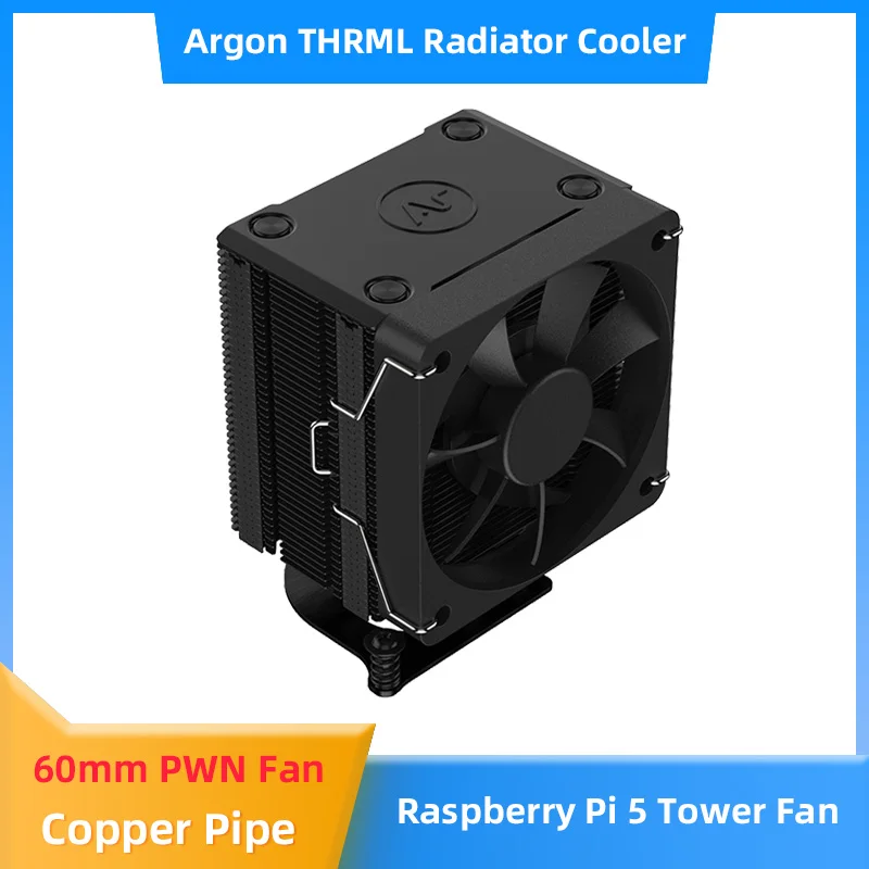 

Raspberry Pi 5 аргон THRML 60 мм, радиатор, кулер PWN, охлаждающий вентилятор, медная тепловая труба, пассивное активное охлаждение для RPI 5 Pi 5