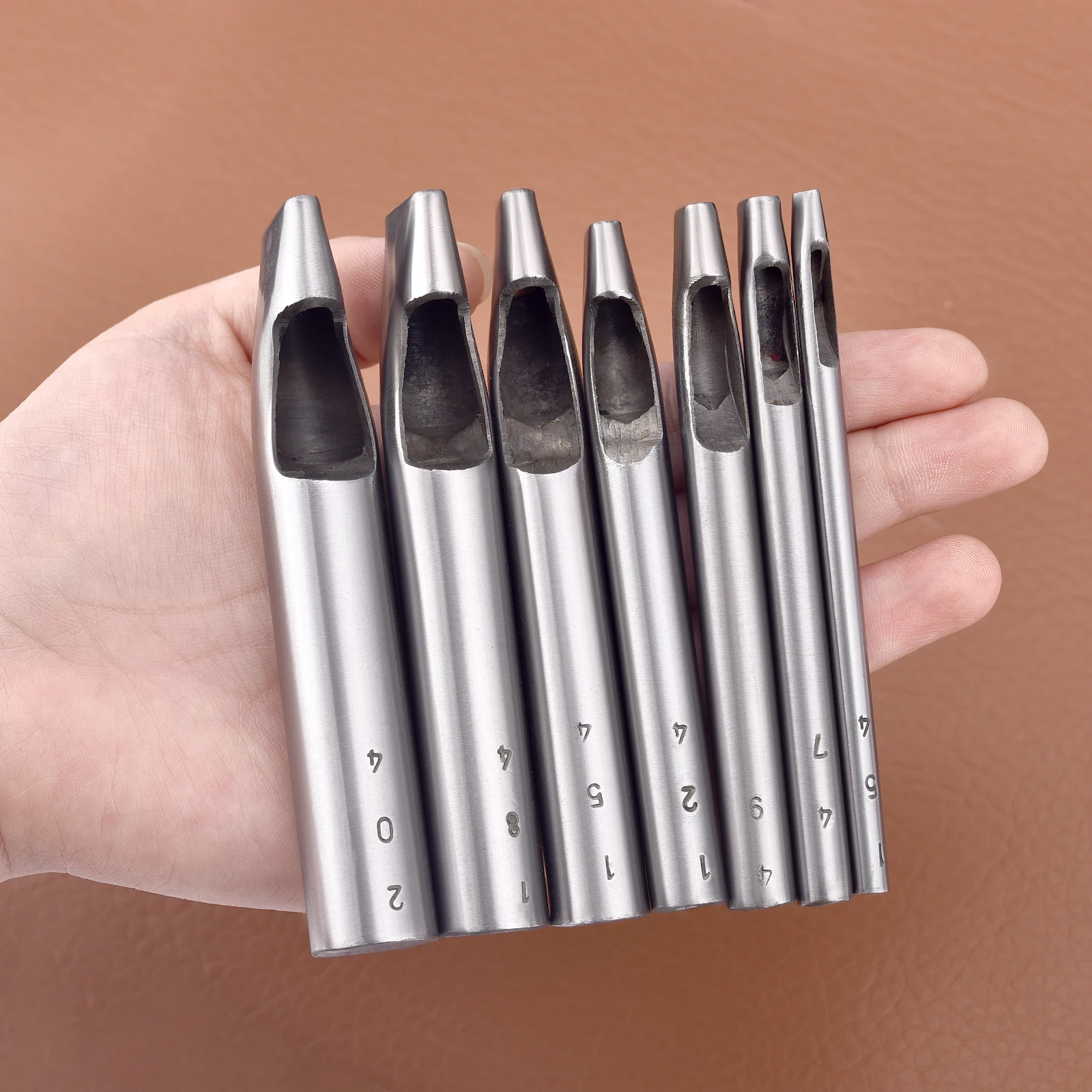 4 Stuks Van Leer Ponsen Gereedschap, 5 Sets Van Leer Gereedschap